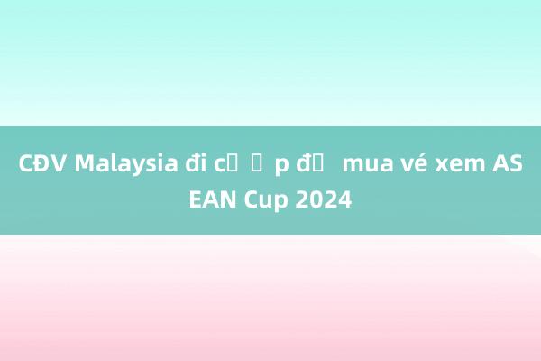 CĐV Malaysia đi cướp để mua vé xem ASEAN Cup 2024