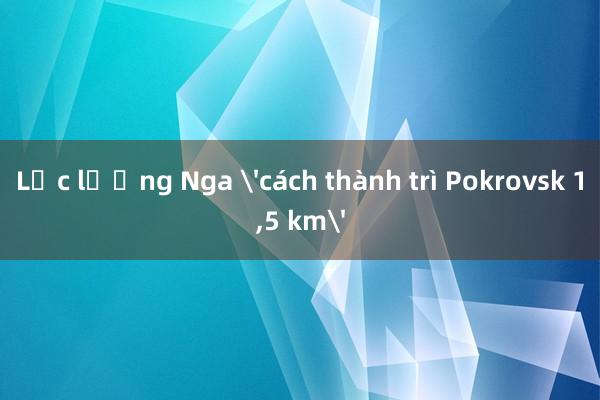 Lực lượng Nga 'cách thành trì Pokrovsk 1，5 km'