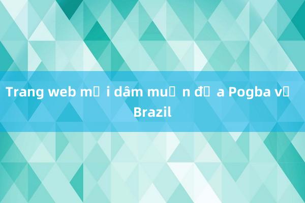 Trang web mại dâm muốn đưa Pogba về Brazil