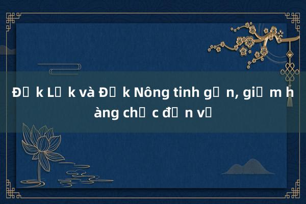 Đắk Lắk và Đắk Nông tinh gọn， giảm hàng chục đơn vị